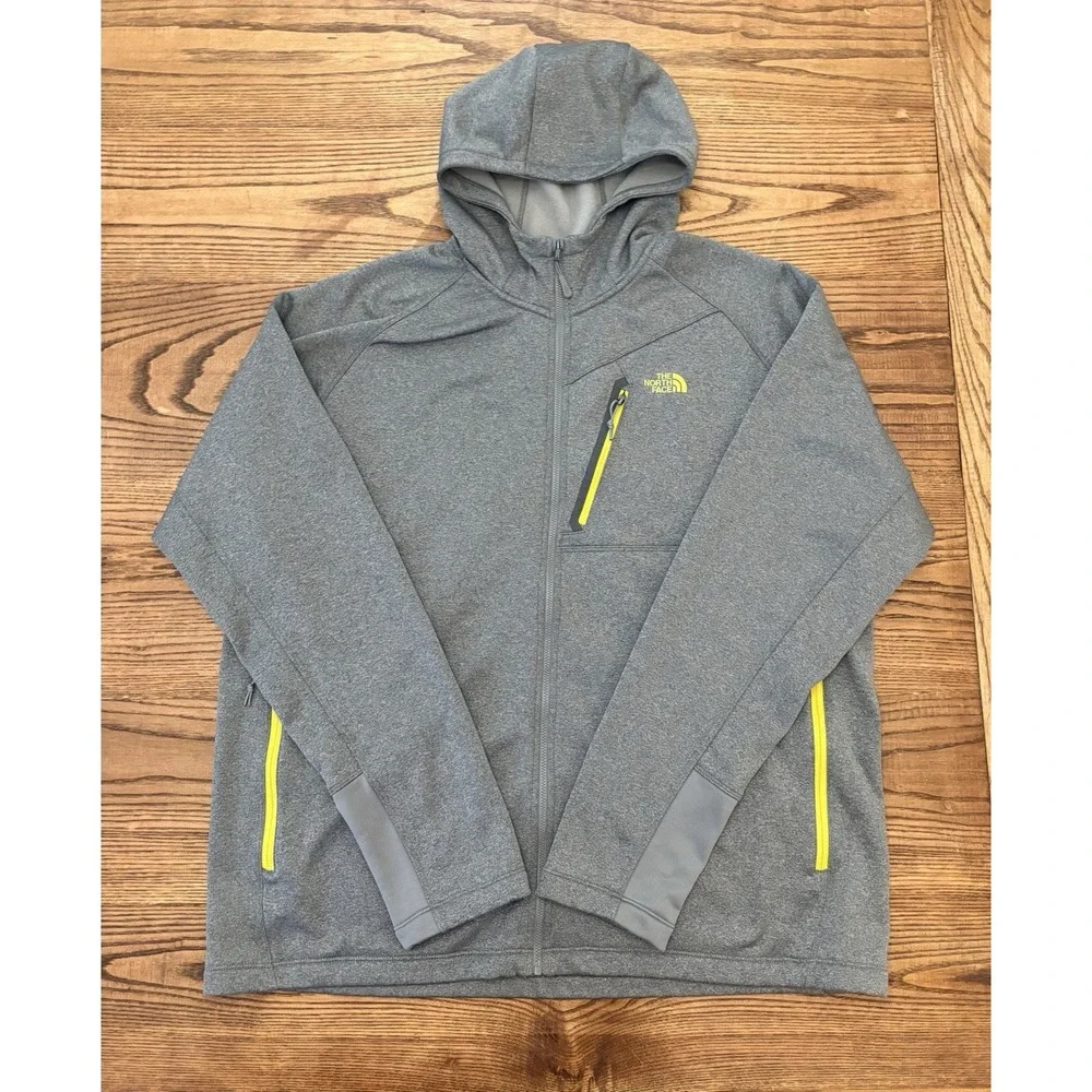 The North Face Men's XXL Grey/Yellow Canyonlands Full Zip Hoodie Sweatshirt